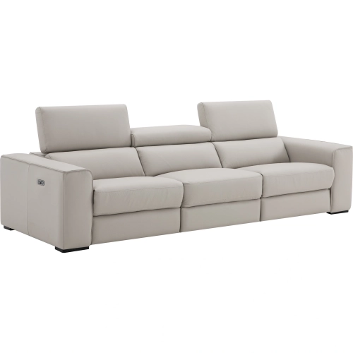 Picasso Power Motion Sofa in Silver Grey Top Grain Leather